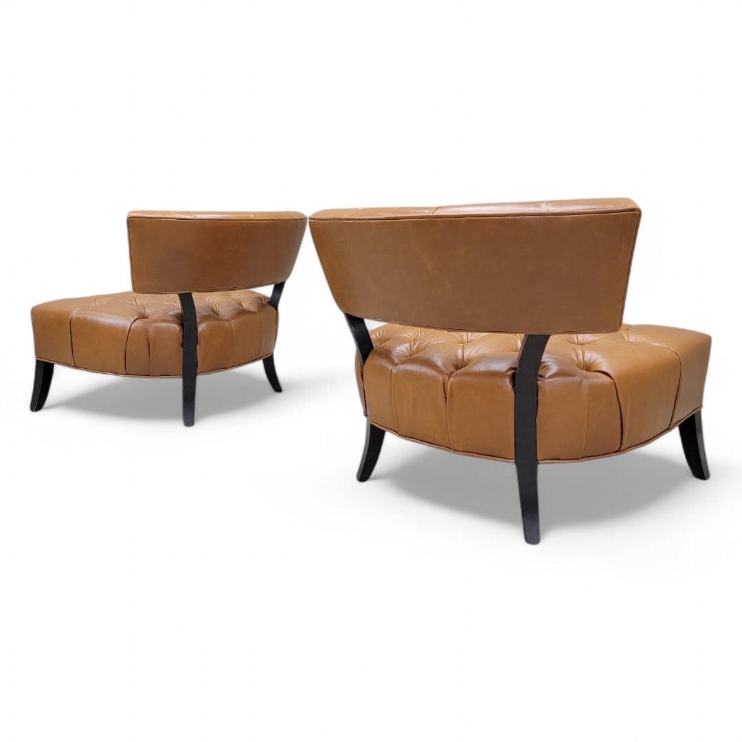 Vintage Deco Billy Haines Style Tufted Slipper Chairs Newly Reupholstered - Pair - 6