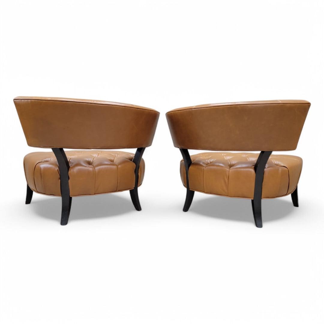 Vintage Deco Billy Haines Style Tufted Slipper Chairs Newly Reupholstered - Pair - 7