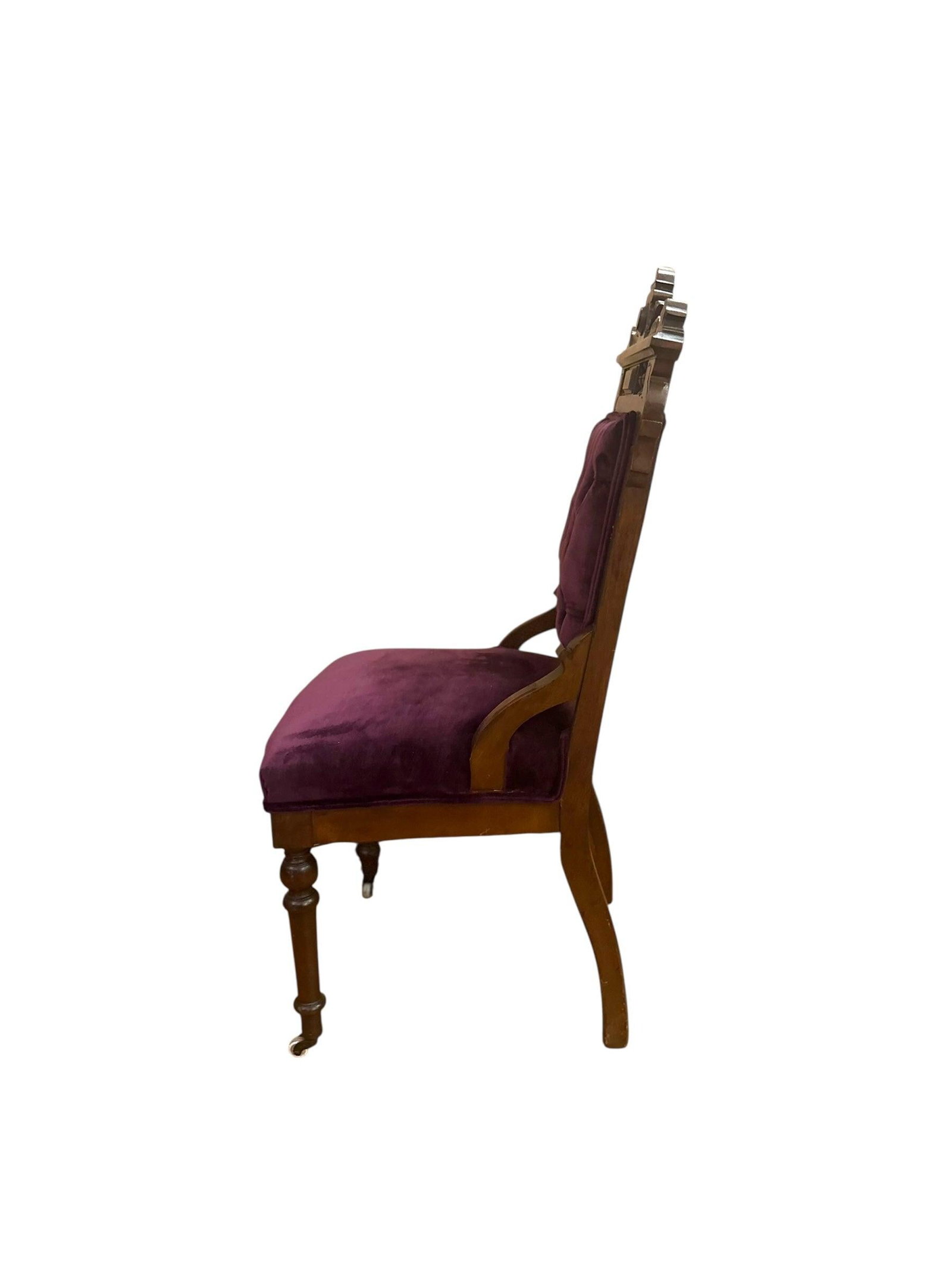 Antique Victorian Eastlake Style 3 Piece Carved Ornate Parlor Set Newly Reupholstered - 7