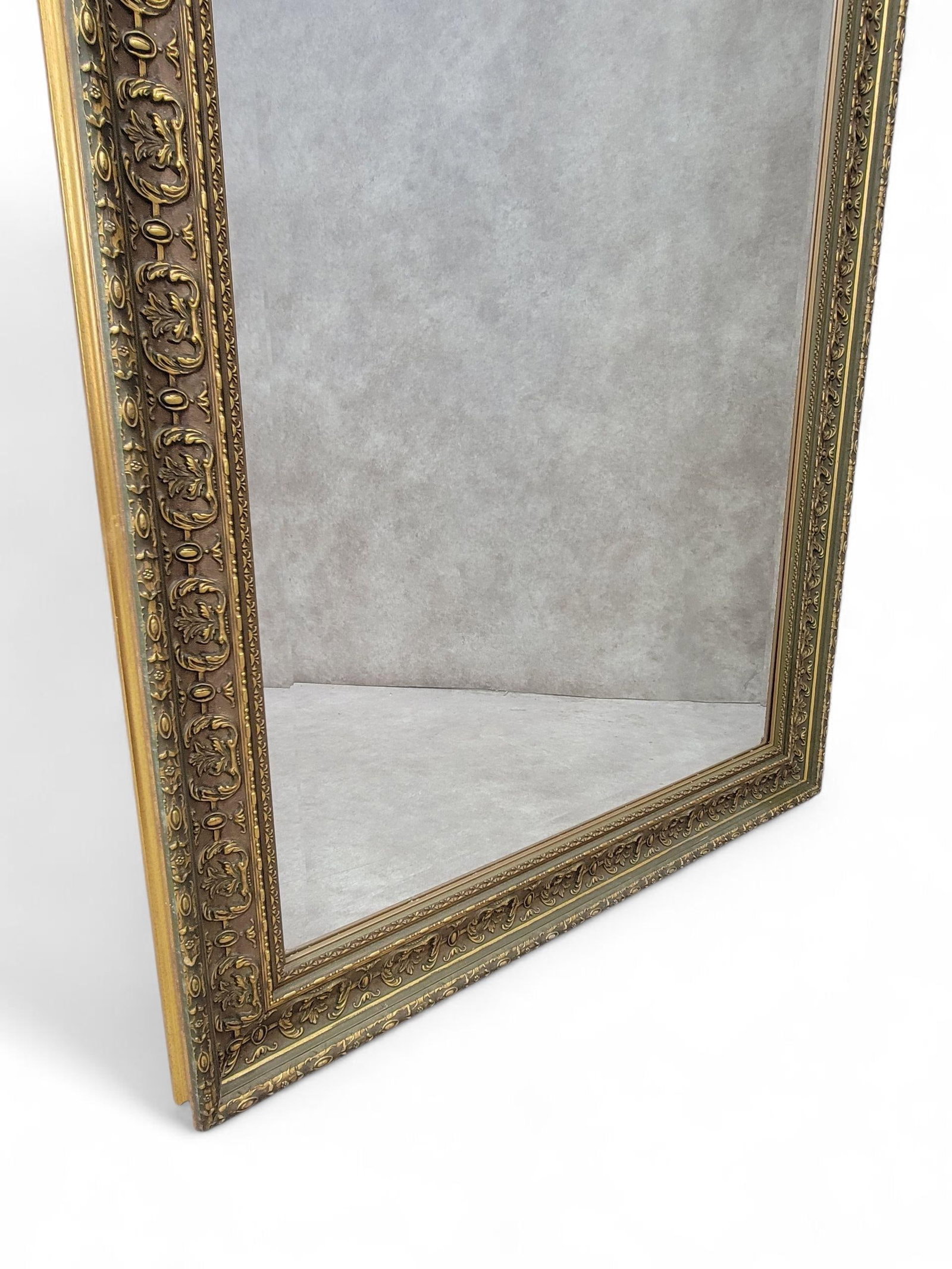Antique French Carved & Gilded Frame Full Length Floor/Wall Beveled Mirror - 11