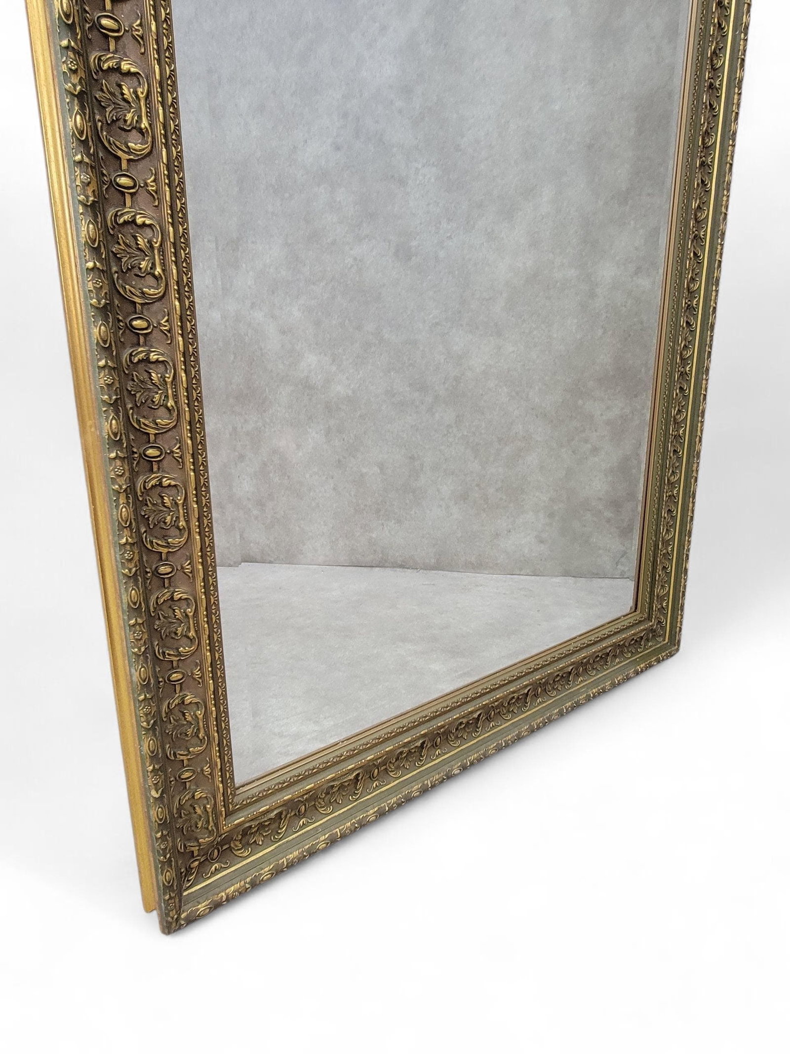 Antique French Carved & Gilded Frame Full Length Floor/Wall Beveled Mirror - 12