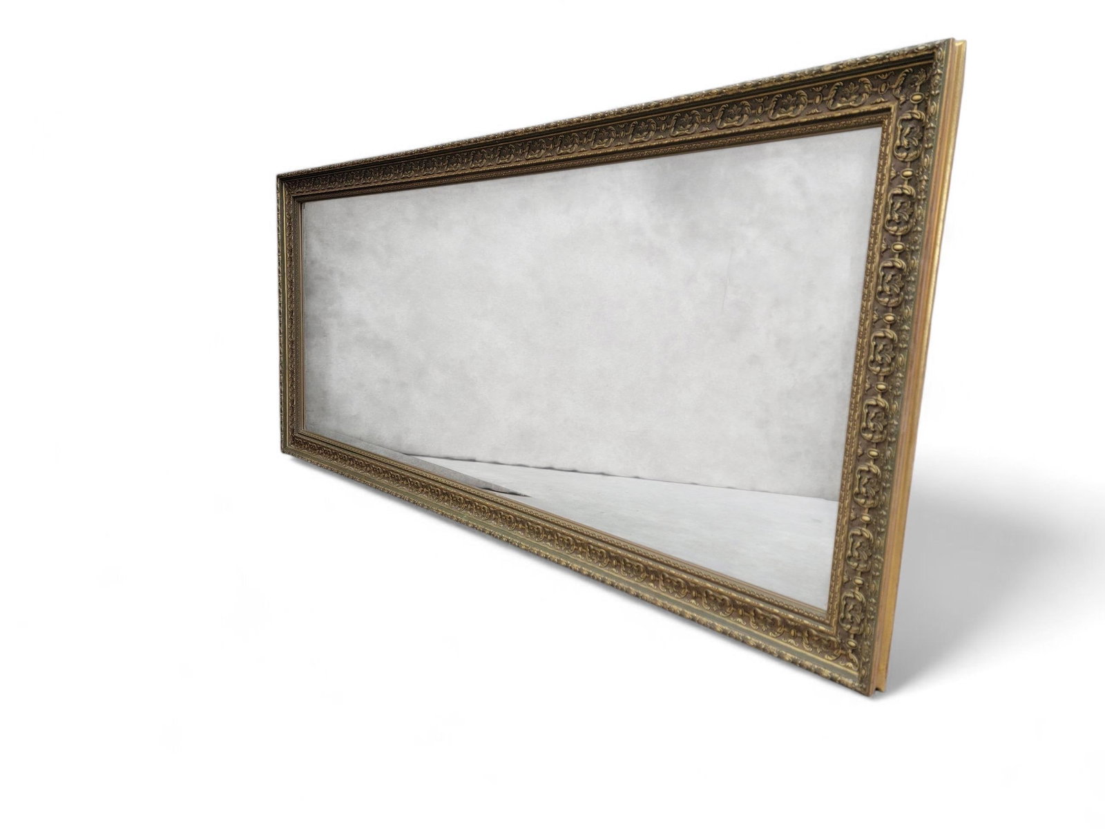 Antique French Carved & Gilded Frame Full Length Floor/Wall Beveled Mirror - 7