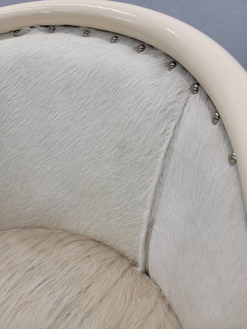 Vintage Italian Barrel Back Occasional Chair by Tonon Newly Reupholstered - 7