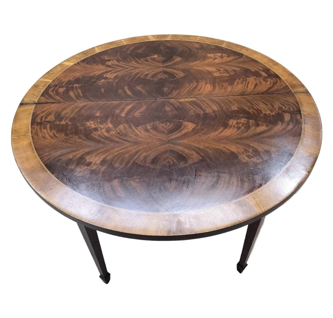 Vintage Flame Mahogany Folding Demilune Flip-Top Table - 12