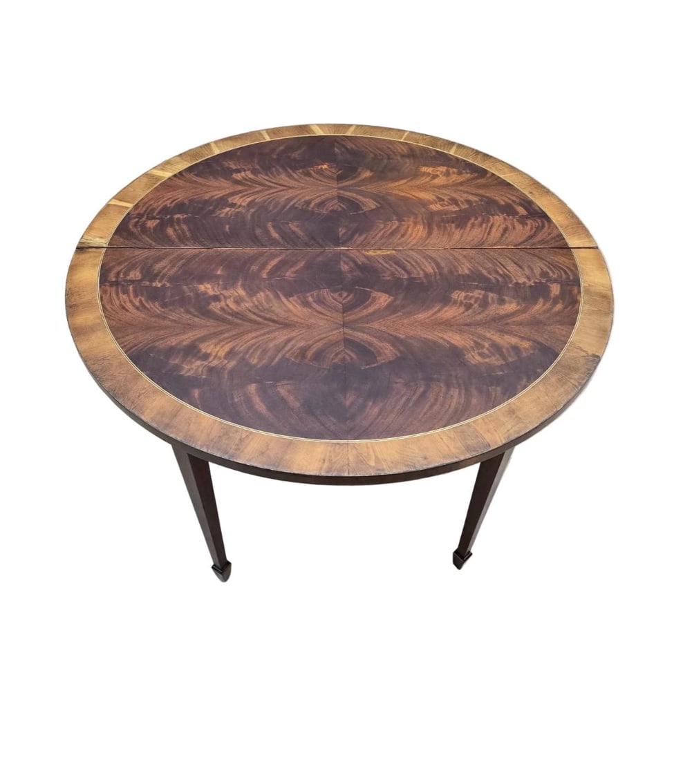 Vintage Flame Mahogany Folding Demilune Flip-Top Table - 2