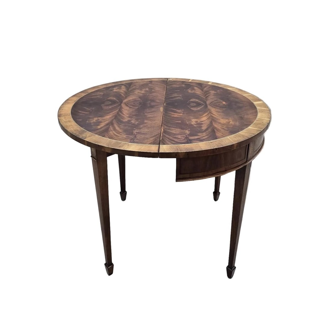 Vintage Flame Mahogany Folding Demilune Flip-Top Table - 5