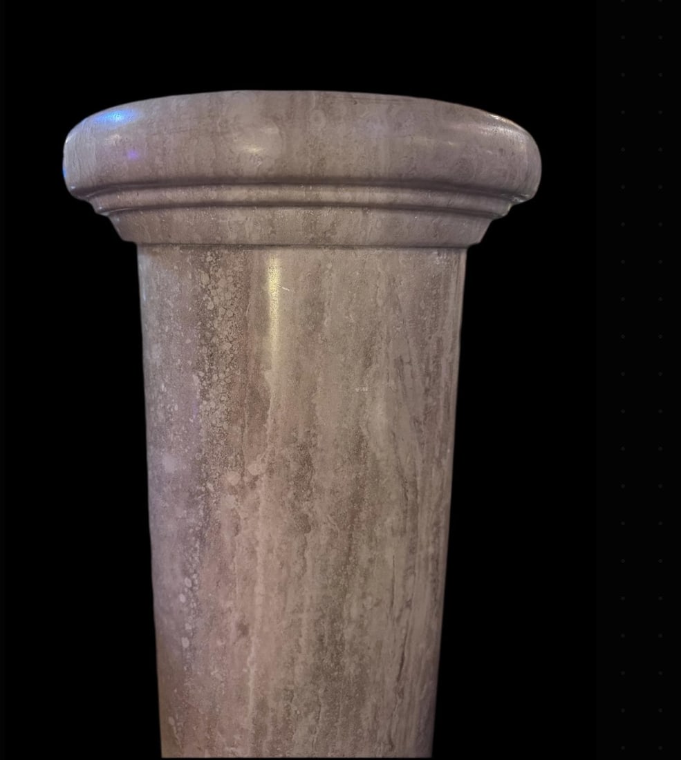 Vintage Italian Column Shaped Marble Pedestal Stand - 2