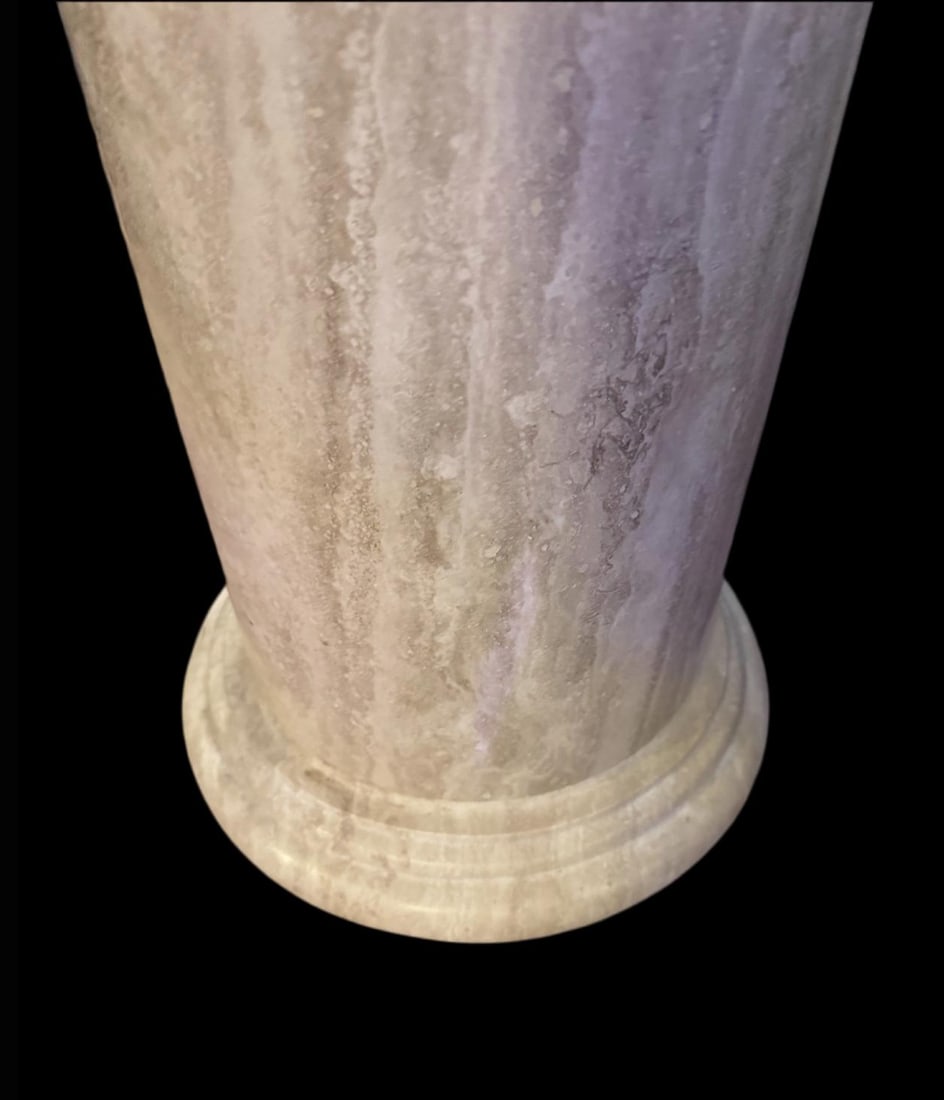 Vintage Italian Column Shaped Marble Pedestal Stand - 4
