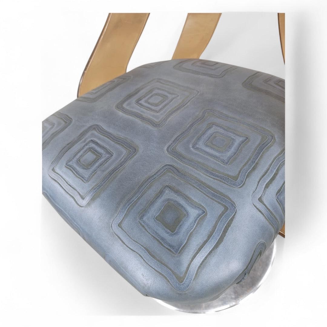 MCM Tulip Tinted Lucite Swivel Chairs Newly Reupholstered - 3 - 8