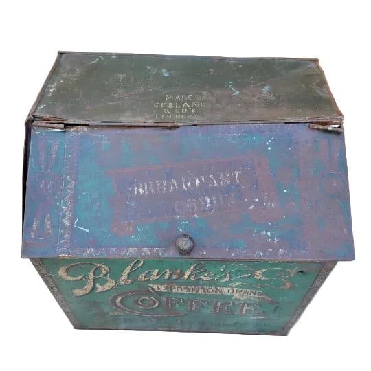 Antique C.F. Blanke Tea and Coffee Company Tin Bin - 4