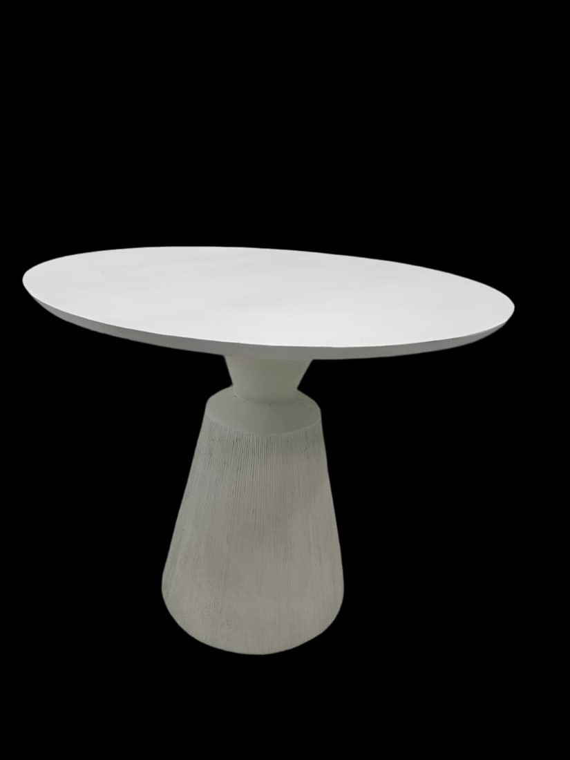 Organic Modern Cast Stone Fisher Patio Table by Summer Classics - 3