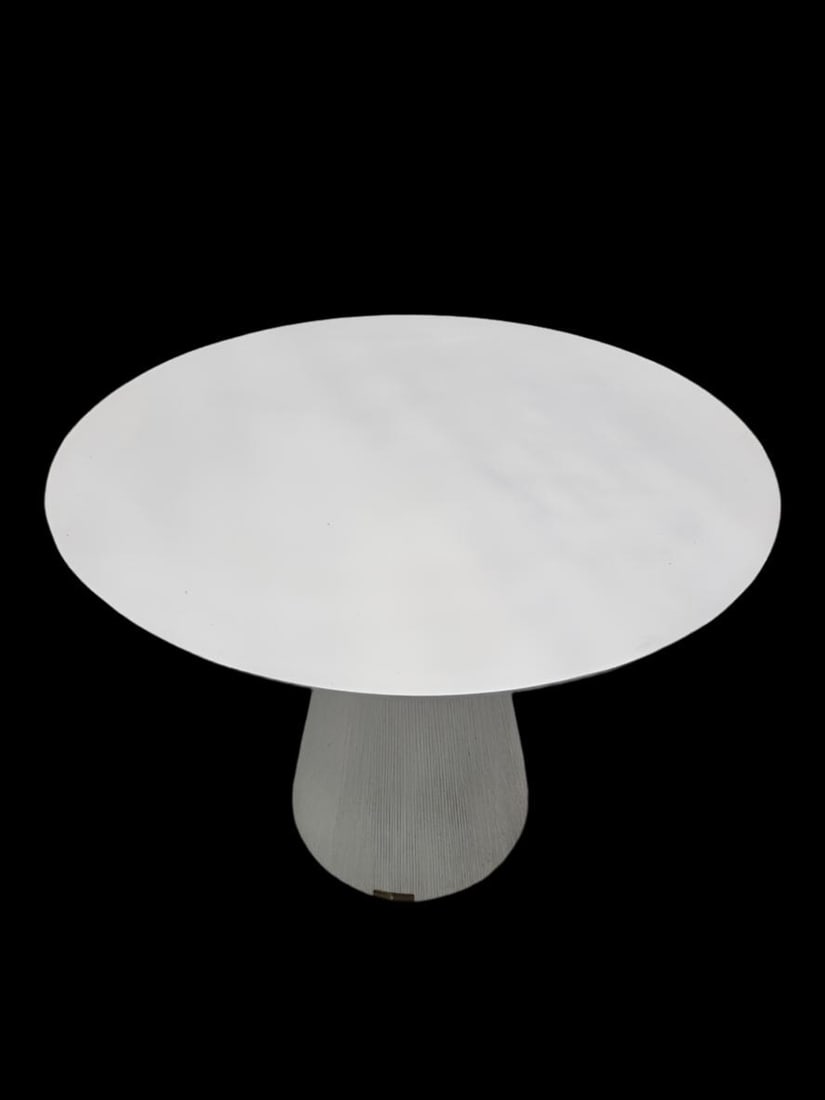 Organic Modern Cast Stone Fisher Patio Table by Summer Classics - 4