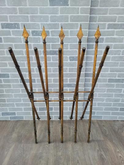 Antique Gothic Medieval Iron Spear Floor Rack - 8