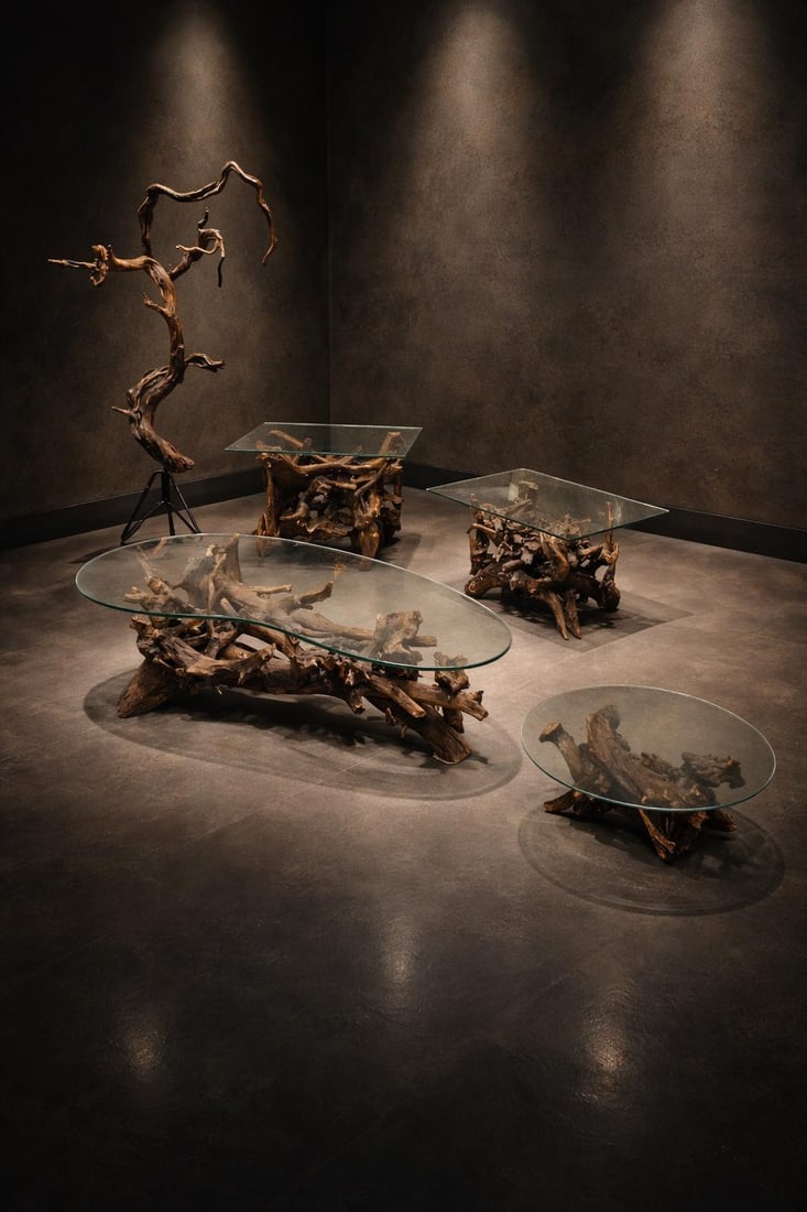 MCM Drift/Teak Root Coffee Table - 2