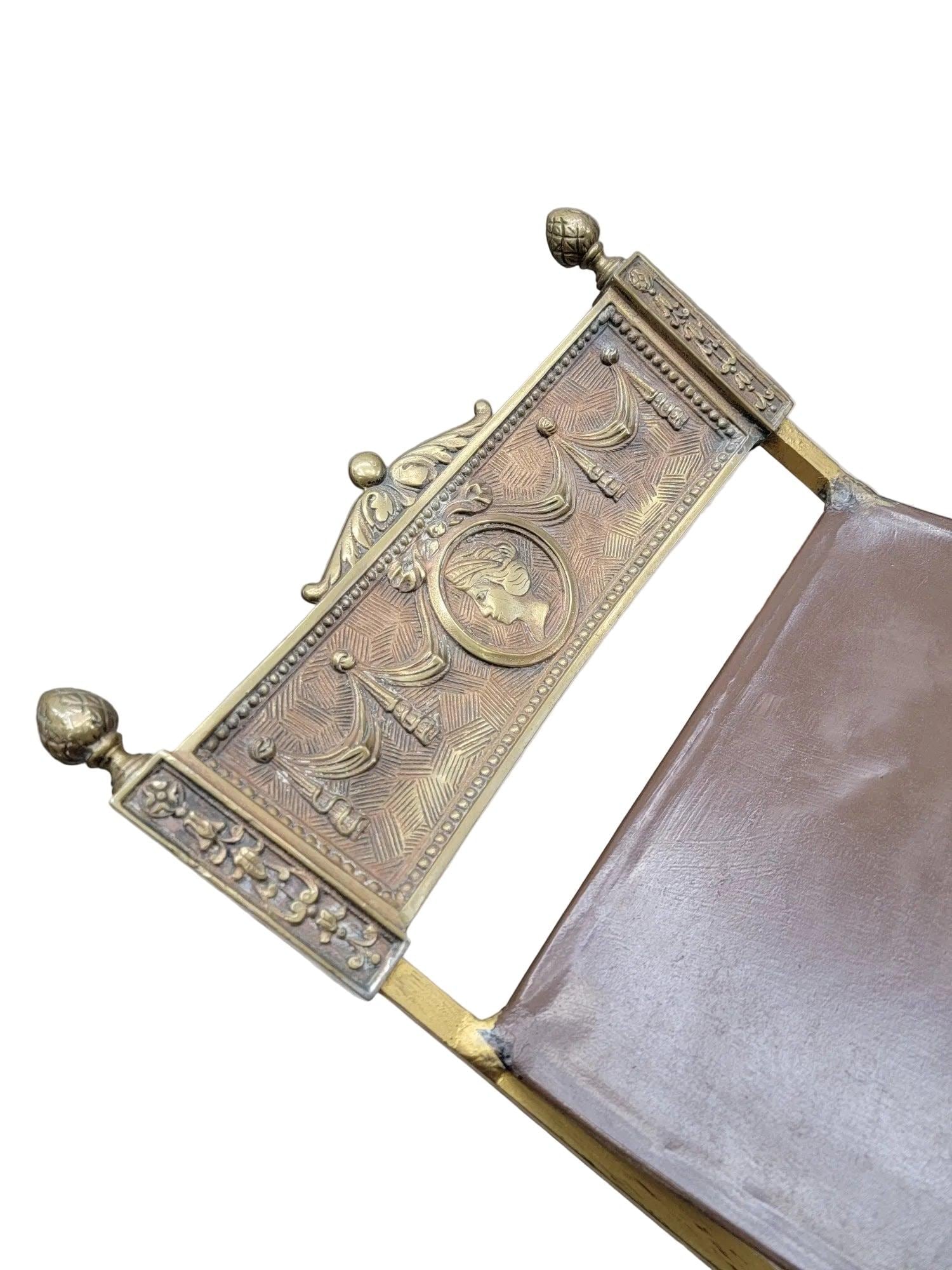 Antique Art Deco Oscar Bruno Bach Savonarola Chair and Ottoman - 4