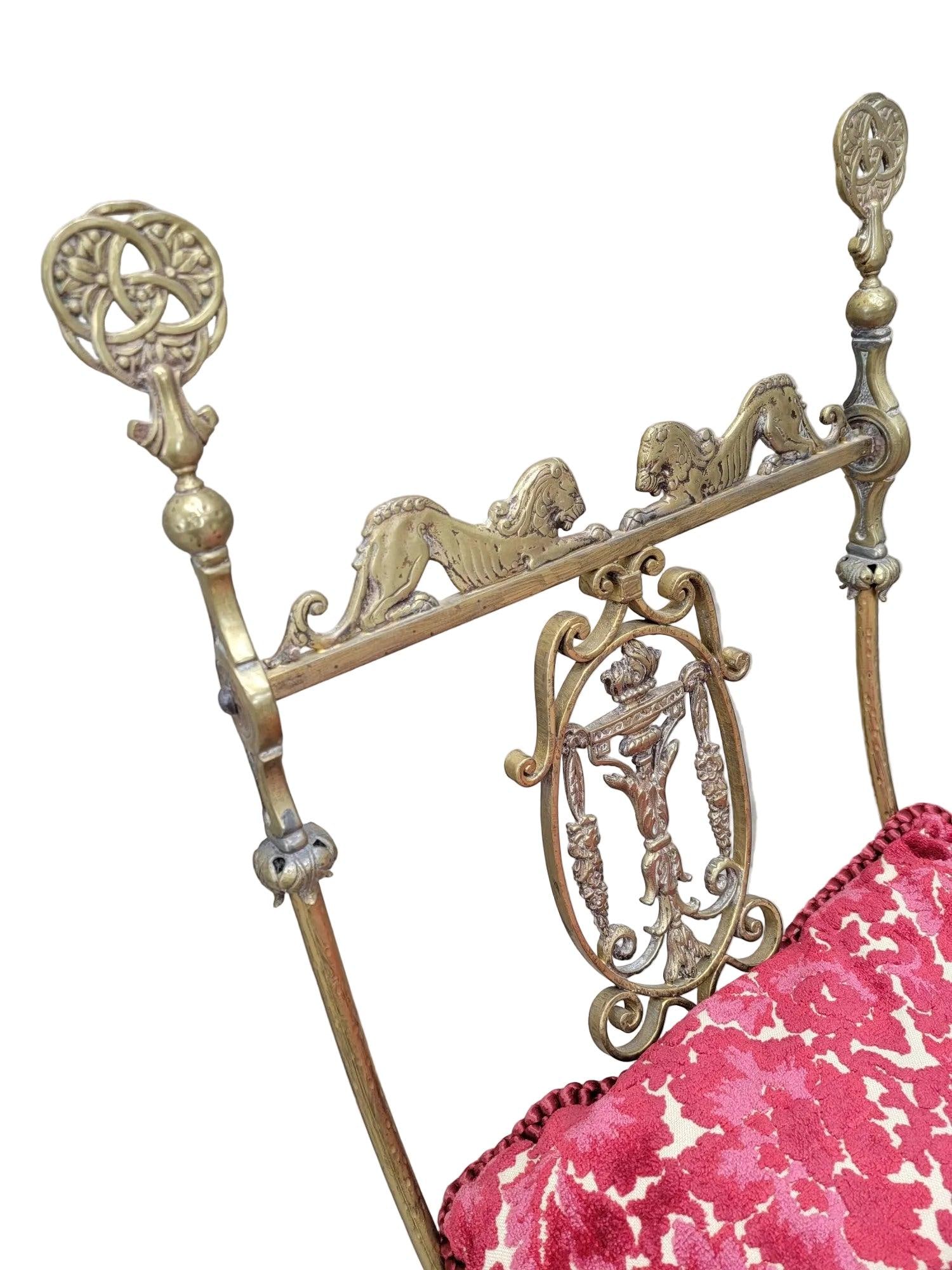 Antique Art Deco Oscar Bruno Bach Savonarola Chair and Ottoman - 7