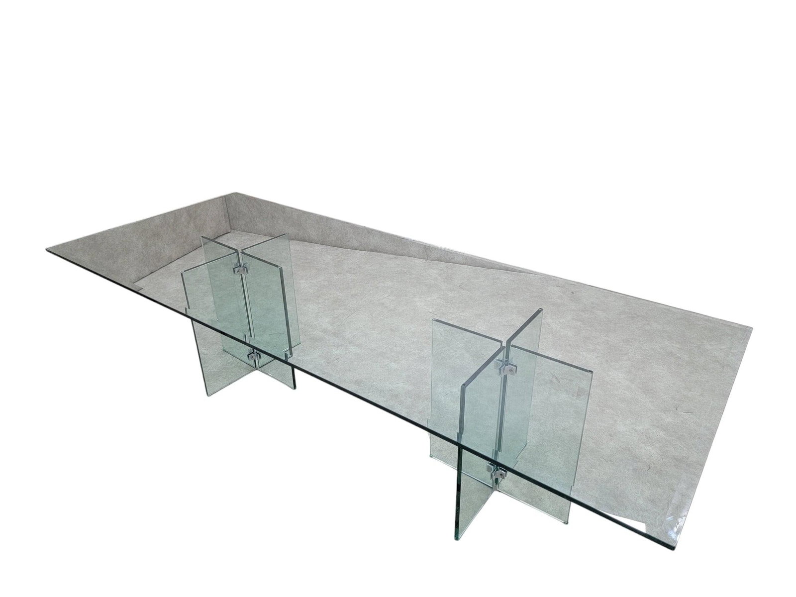 MCM Peter Ghyczy Style Beveled Glass Top Pedestal Dining/Table/ Desk - 8