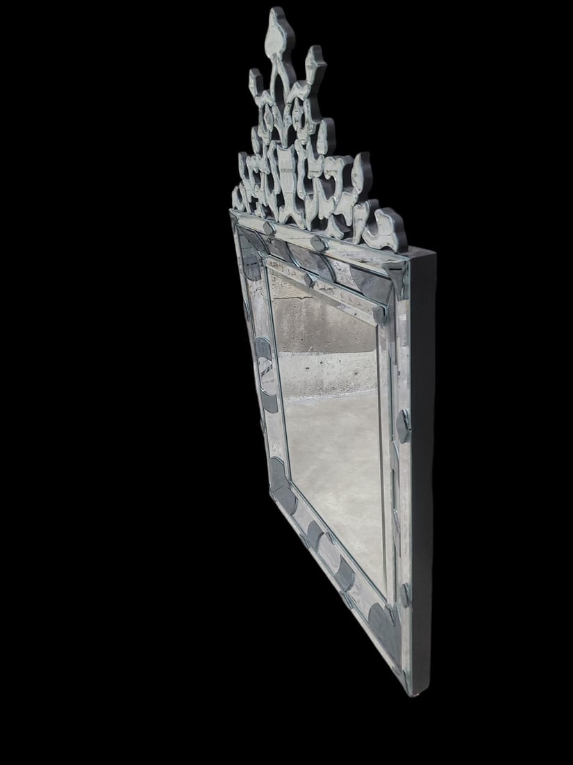 Vintage Venetian Etched and Beveled Wall Mirror - 2