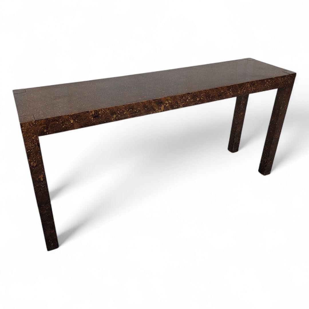 MCM Milo Baughman Style Faux Tortoise Parsons Sofa/Console Table - 2