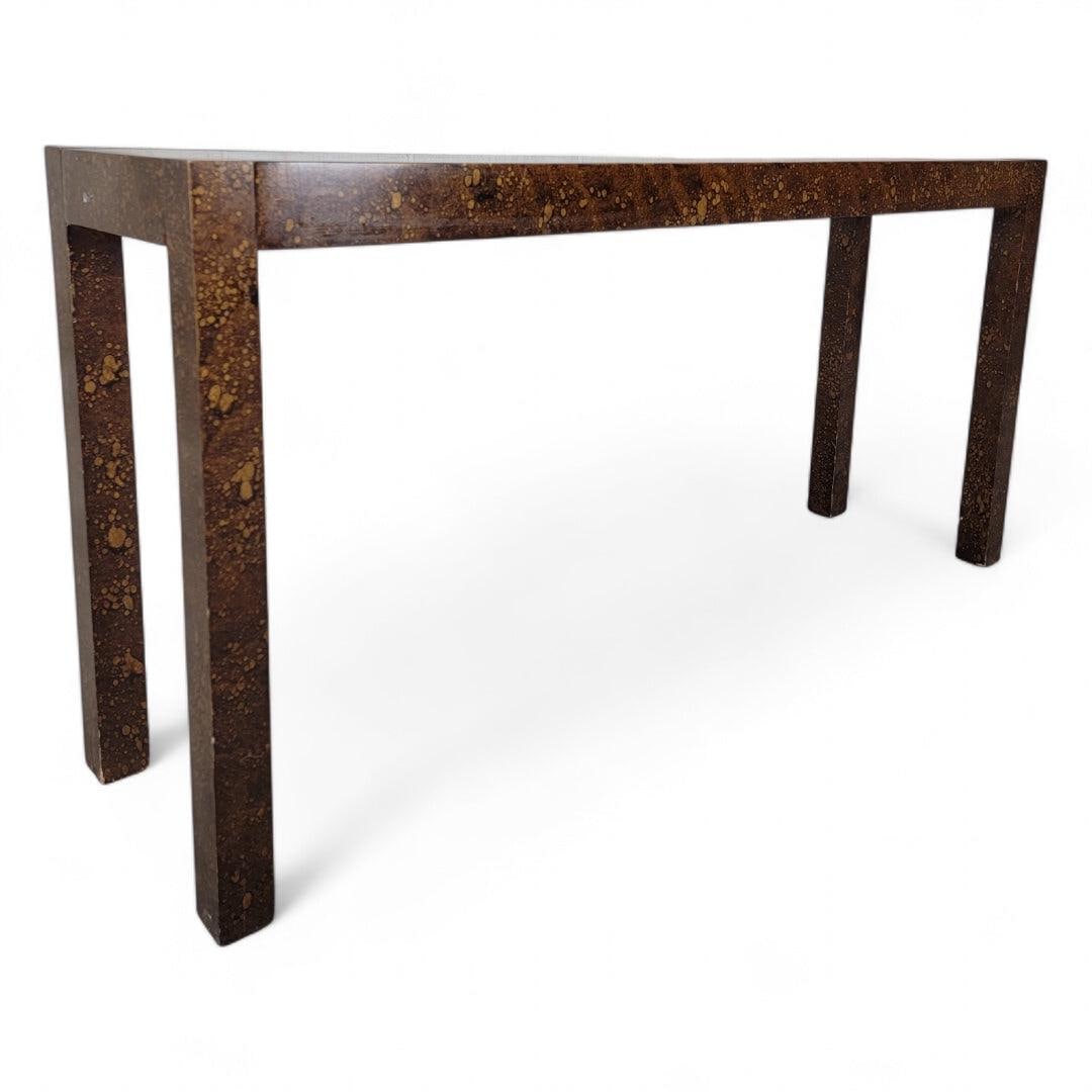 MCM Milo Baughman Style Faux Tortoise Parsons Sofa/Console Table - 7