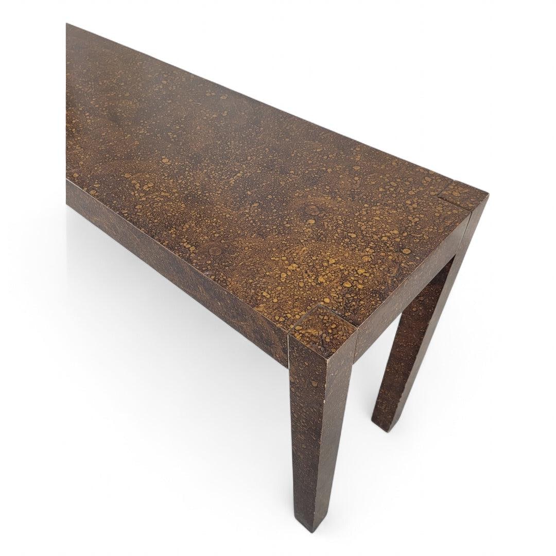 MCM Milo Baughman Style Faux Tortoise Parsons Sofa/Console Table - 8