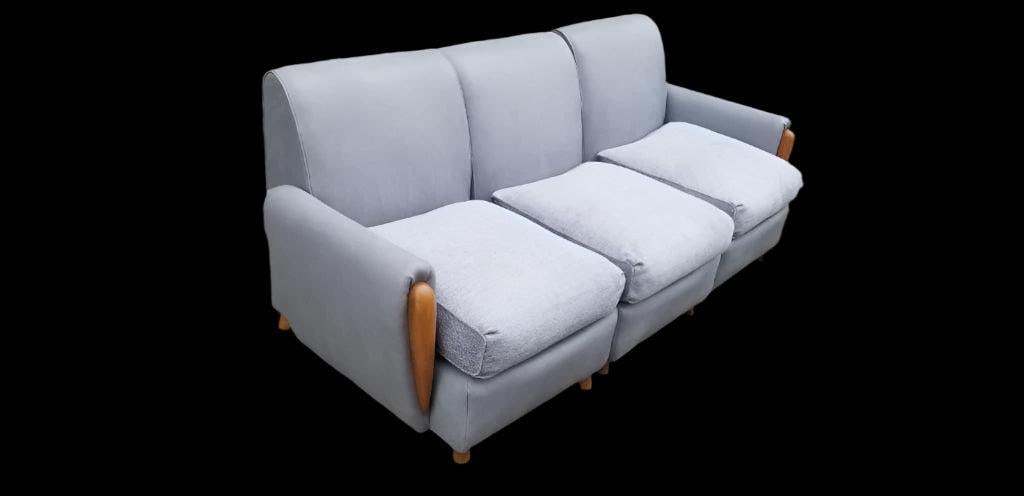 MCM Heywood Wakefield 3 Piece Modular Sofa Newly Reupholstered - 4