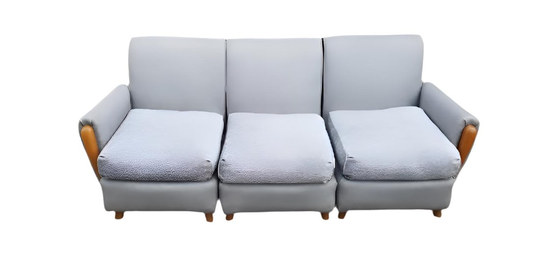 MCM Heywood Wakefield 3 Piece Modular Sofa Newly Reupholstered - 8