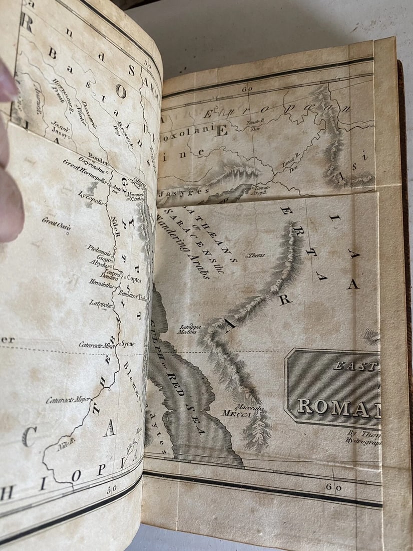 The Rise and Fall of the Roman Empire 9 of 12 Volumes 1815 Leather Maps Gibbon - 12