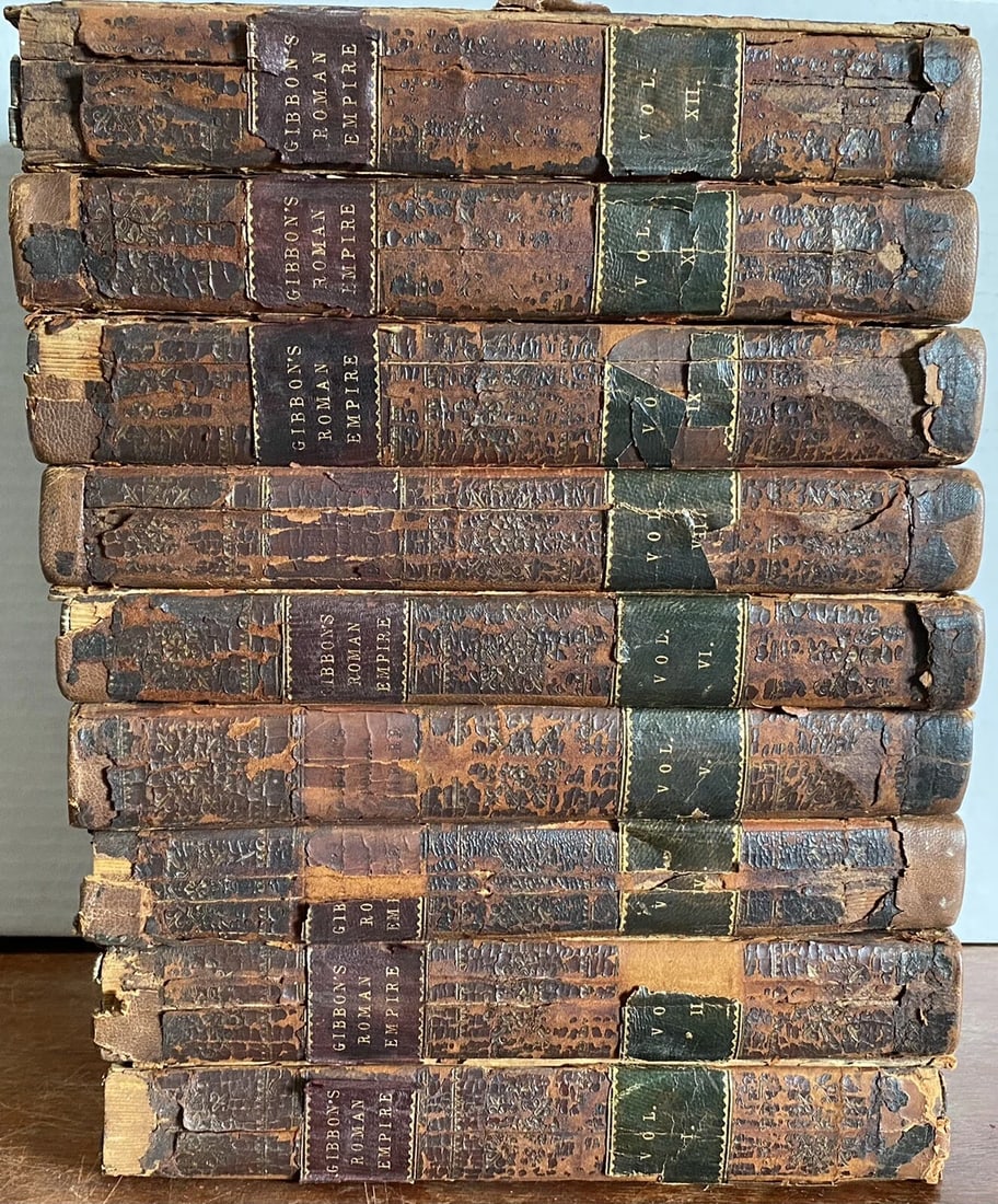 The Rise and Fall of the Roman Empire 9 of 12 Volumes 1815 Leather Maps Gibbon - 2