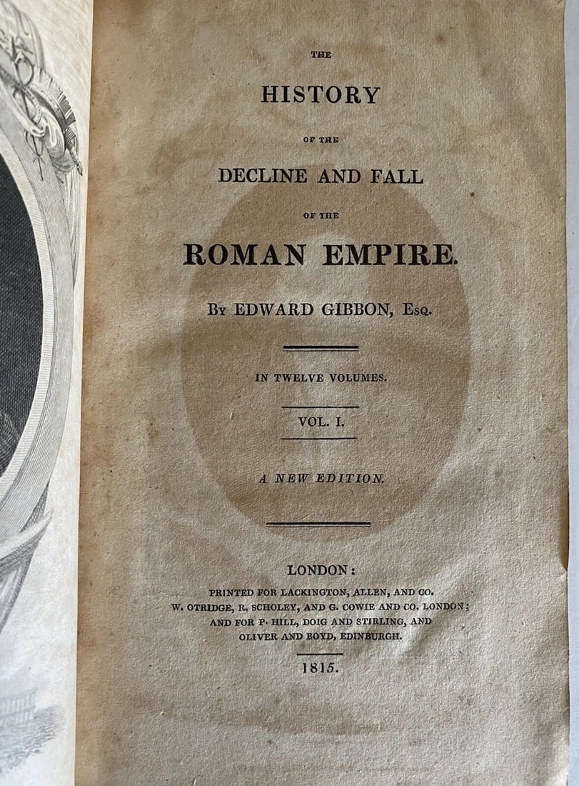 The Rise and Fall of the Roman Empire 9 of 12 Volumes 1815 Leather Maps Gibbon - 3