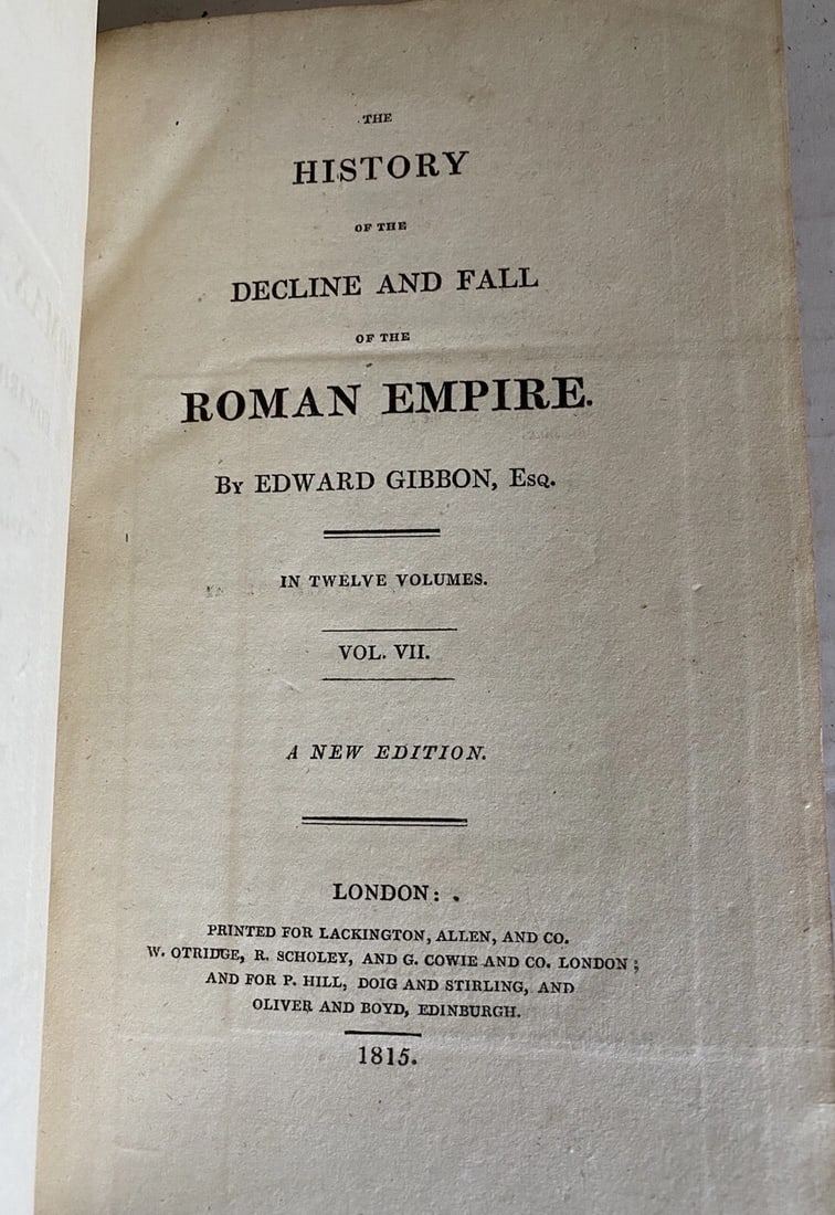 The Rise and Fall of the Roman Empire 9 of 12 Volumes 1815 Leather Maps Gibbon - 8