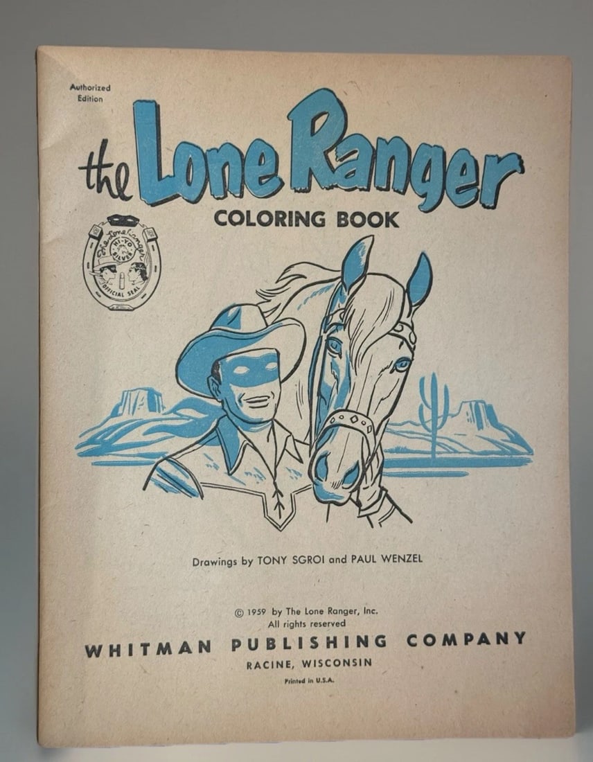 The Lone Ranger Coloring Book 1959 Rare 10 Cent Authorized Edition - 3