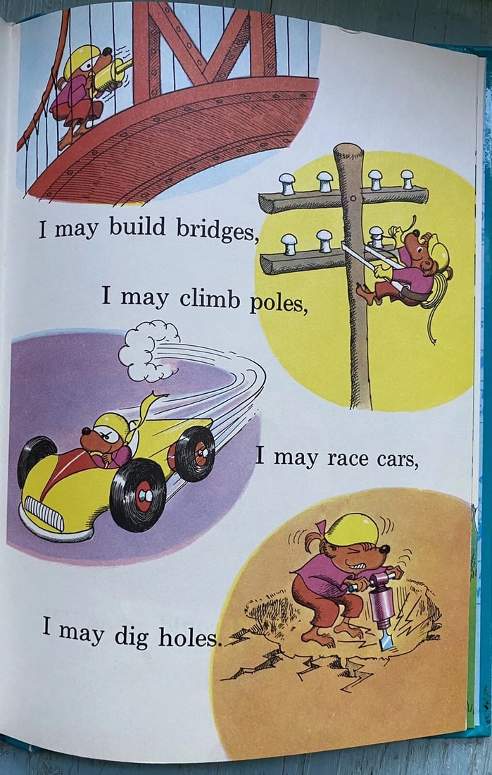 1974 Berenstain Bears He Bear She Bear 1st Ed Grolier Book Club HC Very Good - 11