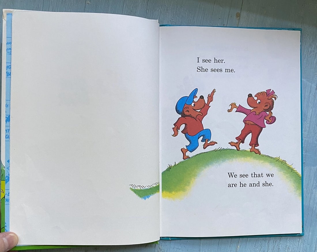 1974 Berenstain Bears He Bear She Bear 1st Ed Grolier Book Club HC Very Good - 7