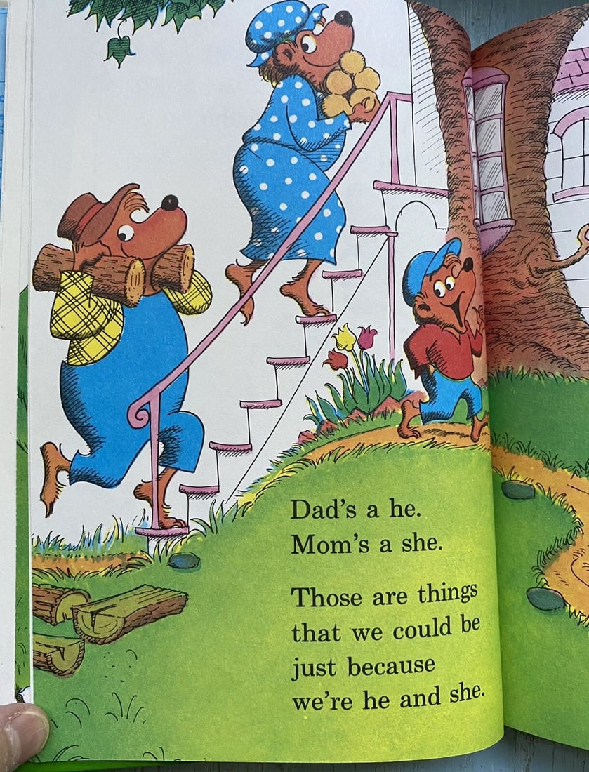 1974 Berenstain Bears He Bear She Bear 1st Ed Grolier Book Club HC Very Good - 8