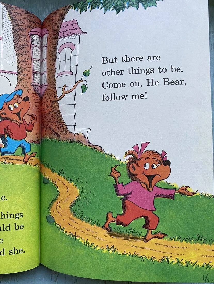 1974 Berenstain Bears He Bear She Bear 1st Ed Grolier Book Club HC Very Good - 9