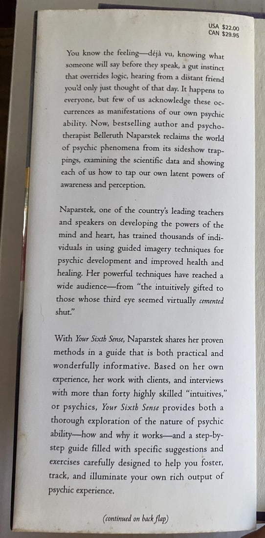 Belleruth Naparstek~YOUR SIXTH SENSE~SIGNED 1ST/1ST HC/DJ 1997 VG+ - 8