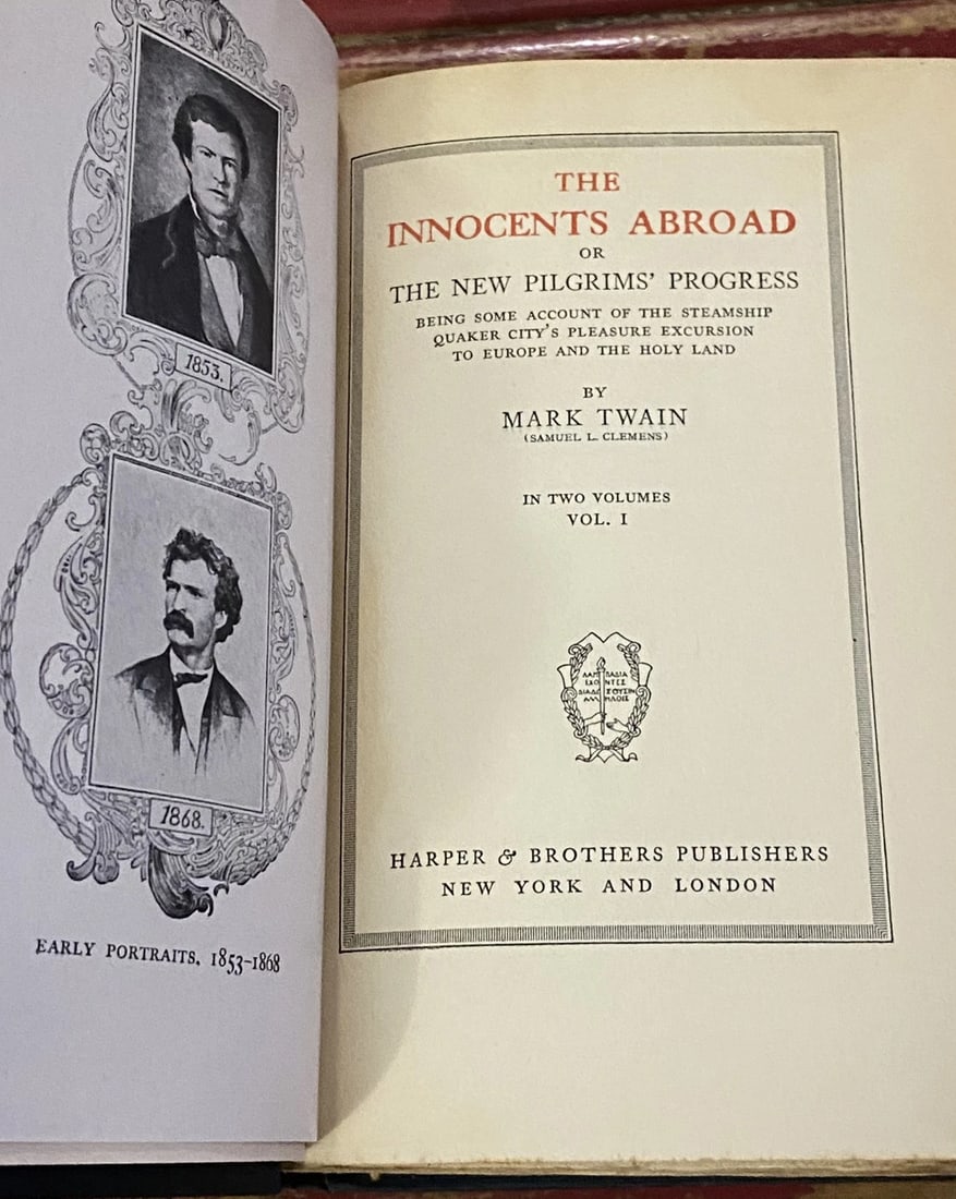 Mark Twain Authors National Edition Innocents Abroad Vol. I 1911 HC Illustrated - 3