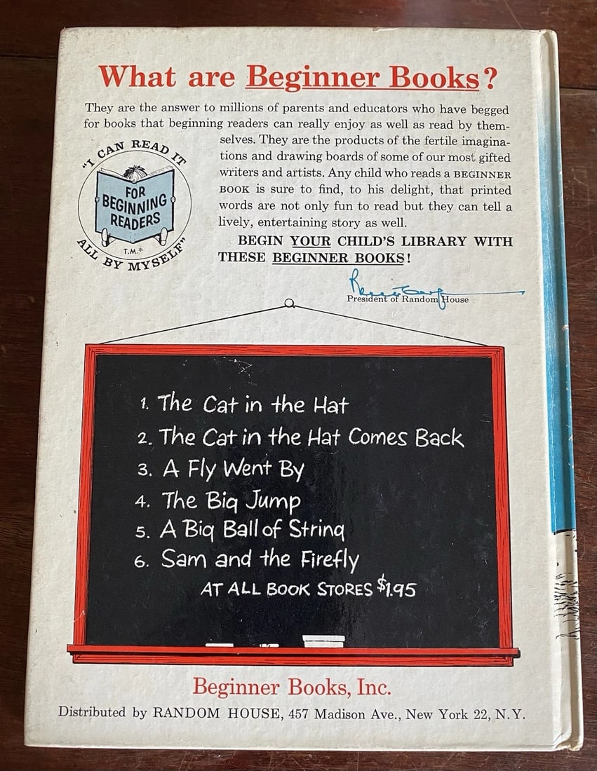 Dr Seuss The Cat in the Hat Comes Back 1stEdition/1st Printing Stated 1958 Good - 5