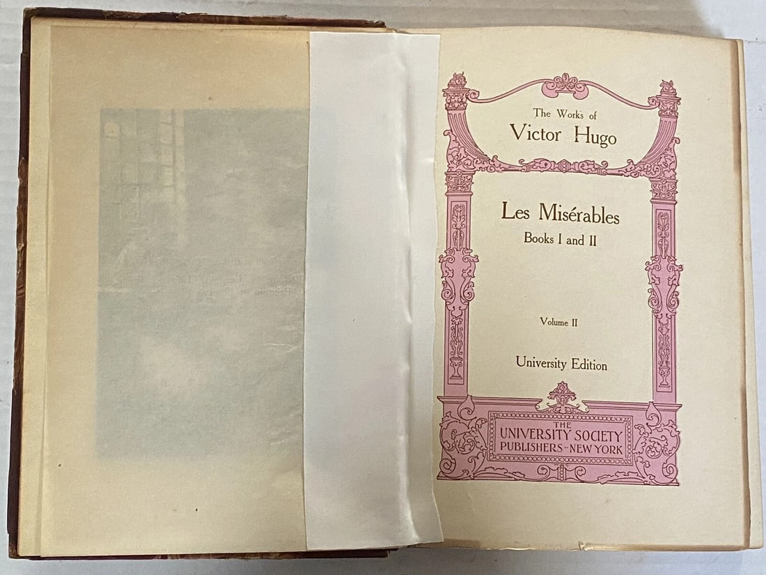 Victor Hugo Les Miserable Book I & II University Society Illustrated1800s Rare! - 7