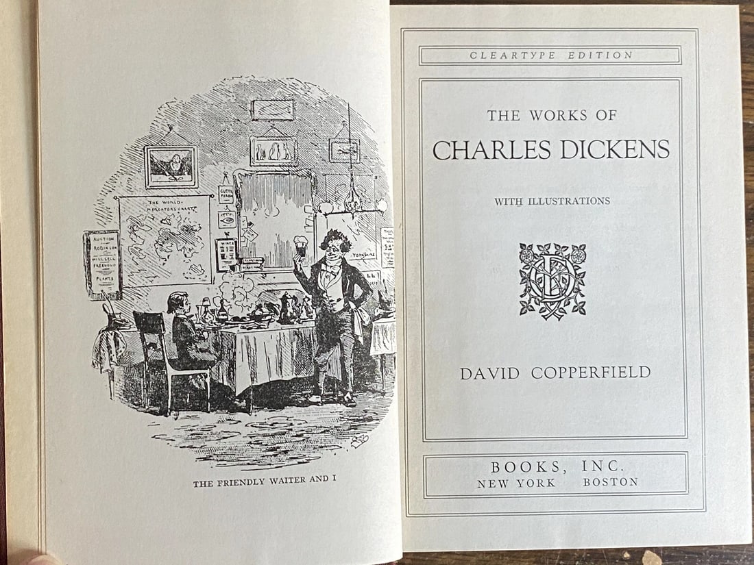 DAVID COPPERFIELD Cleartype Edition VOL I BooksInc HC Illustrated 1930s V Good - 3