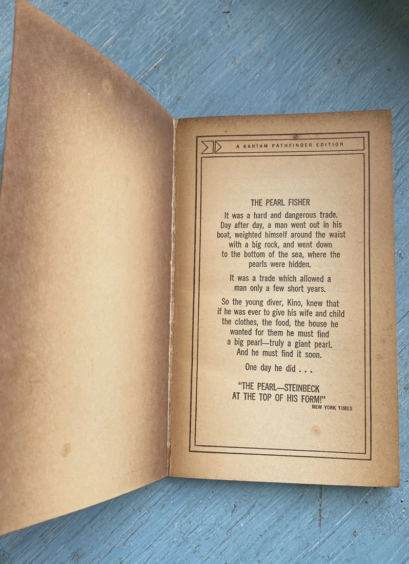 The Pearl by John Steinbeck 1963 18th Paperback A Bantam Pathfinder Edition Good - 7