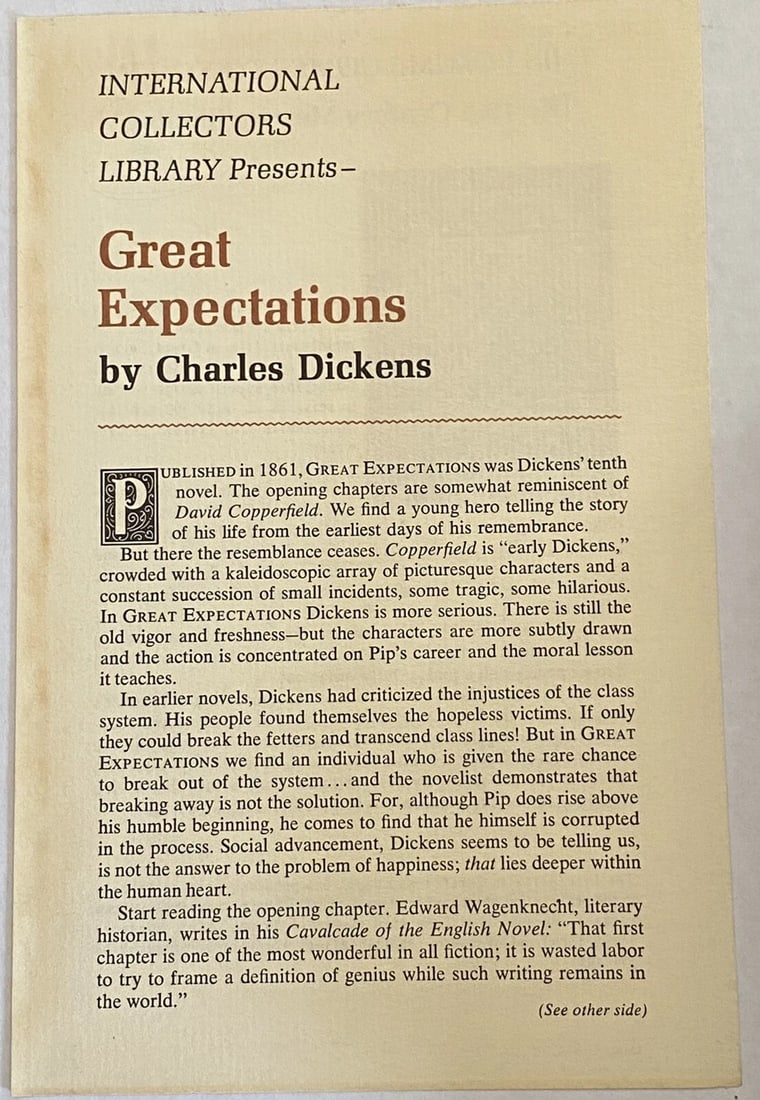 Great Expectations Charles Dickens Int'l. Collectors Library 24K HC NEAR FINE - 12