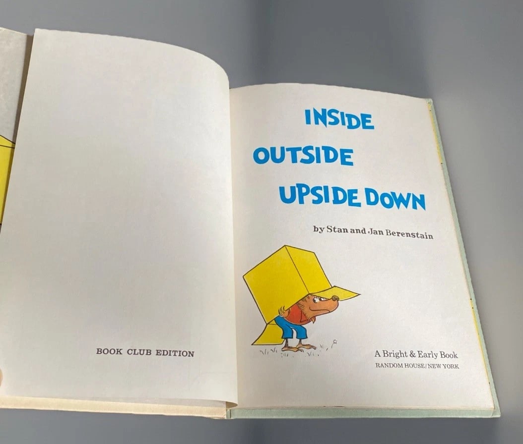 Inside Outside Upside Down Stan Jan Berenstain 1968 Bright Early Hardcover Good - 5