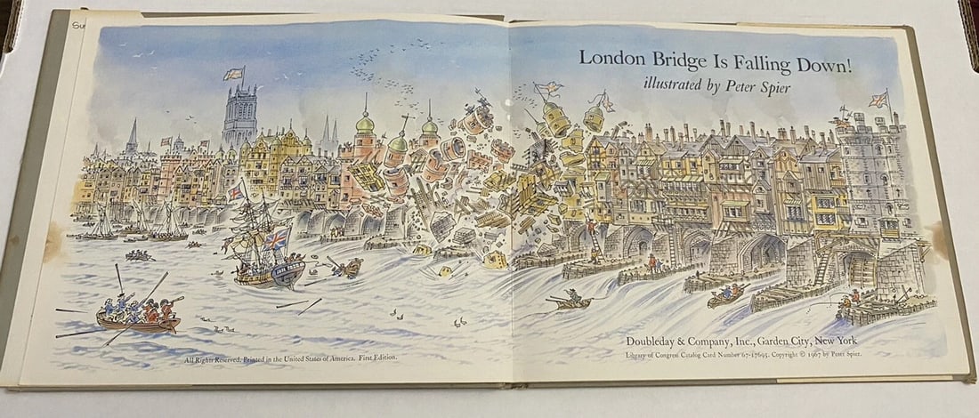 LONDON BRIDGE IS FALLING DOWN Mother Goose Peter Spier HB/DJ 1st Ed. Signed - 10