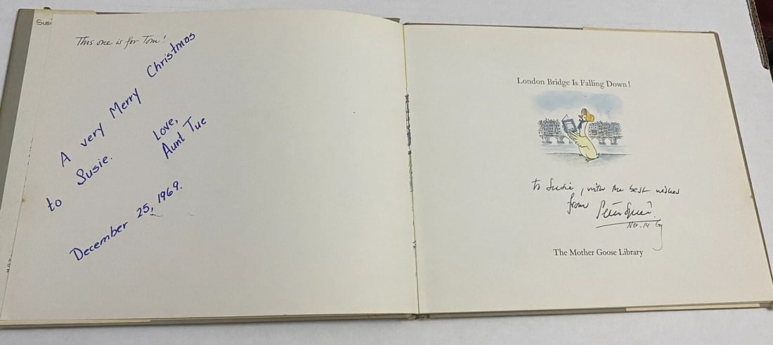 LONDON BRIDGE IS FALLING DOWN Mother Goose Peter Spier HB/DJ 1st Ed. Signed - 5