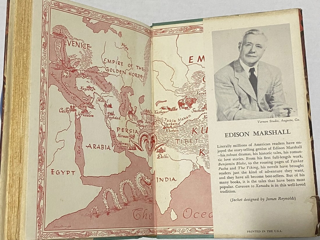 1953 CARAVAN TO XANADU Edison Marshall HC/DJ 1st Ed. Farrar Straus Book:VG, DJ:G - 7