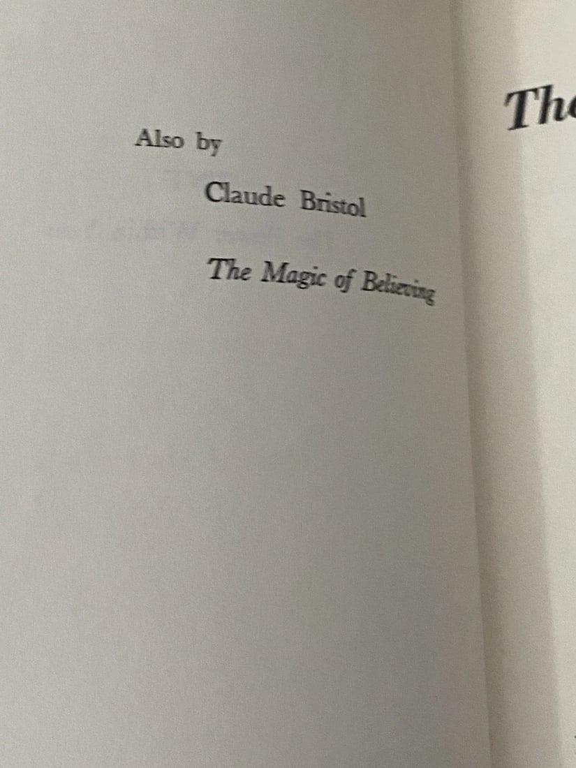 TNT The Power Within You by Claude M. Bristol Prentice-Hall HC 1958 1st Edition - 6