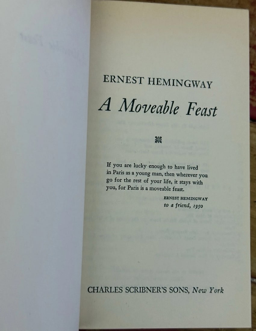 A Moveable Feast Scribners Paperback 1964 New Condition Unread 1st Thus - 4