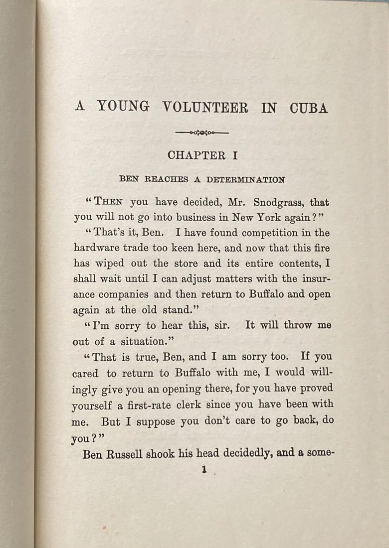 A YOUNG VOLUNTEER IN CUBA by Edward Stratemeyer. First Ed. 1898. Old Glory Ed. - 18